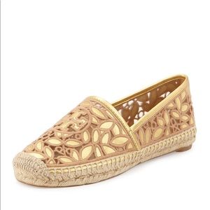 Tory Burch rhea metallic espadrille flat
